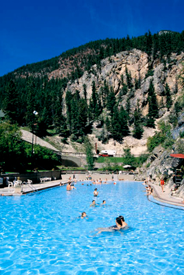 Natural hot springs pool at Radium Hot Springs.