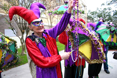 Twelfth Night revelers have festive costumes